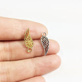 20pcs 14*6mm Mini Wing Zinc Alloy Charms for DIY Jewelry 2 Colors