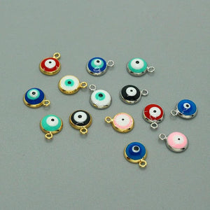 10pcs Mini Evil Eye Enamel Charms for Bracelet Necklace