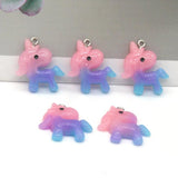 10pcs Gradient Unicorn Resin Charms for DIY Jewelry D167