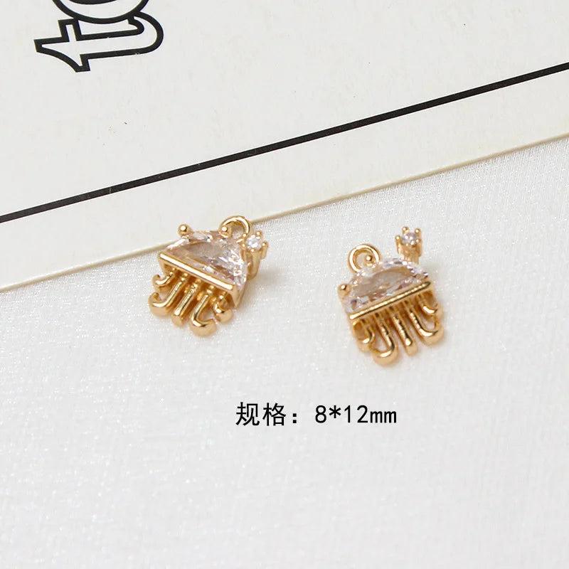 6pcs Crystal Fishtail Crab Charms DIY Bracelet Accessories