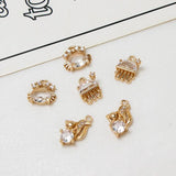 6pcs Crystal Fishtail Crab Charms DIY Bracelet Accessories