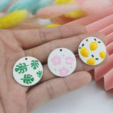 10pcs Rubber Paint Butterfly Flower Charms DIY Alloy Pendant