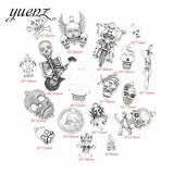 18pcs Antique Silver Skull Charms Pendants for DIY Jewelry Making