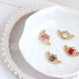 10 Pcs Metal Crystal Heart Wings Charms Pendants DIY Jewelry Earring Hair