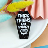 10pcs Glitter Thick Thighs & Spooky Vibes Halloween Charms Dangle Earring DIY