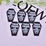 10pcs Glitter Thick Thighs & Spooky Vibes Halloween Charms Dangle Earring DIY