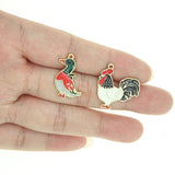 10Pcs Duck Chicken Enamel Charms for DIY Jewelry Making