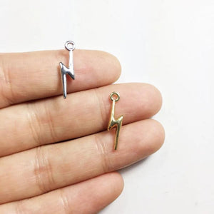 20pcs 16*5mm Lightning Zinc Alloy Charms Pendant Jewelry DIY Necklace