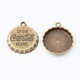 25 Retro Metal Zinc Alloy Bottle Cap Pendants for DIY Jewelry Making