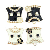 5pcs/lot 26*27mm Pearl Flower Enamel Charm DIY Craft Finding