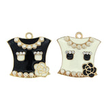 5pcs/lot 26*27mm Pearl Flower Enamel Charm DIY Craft Finding