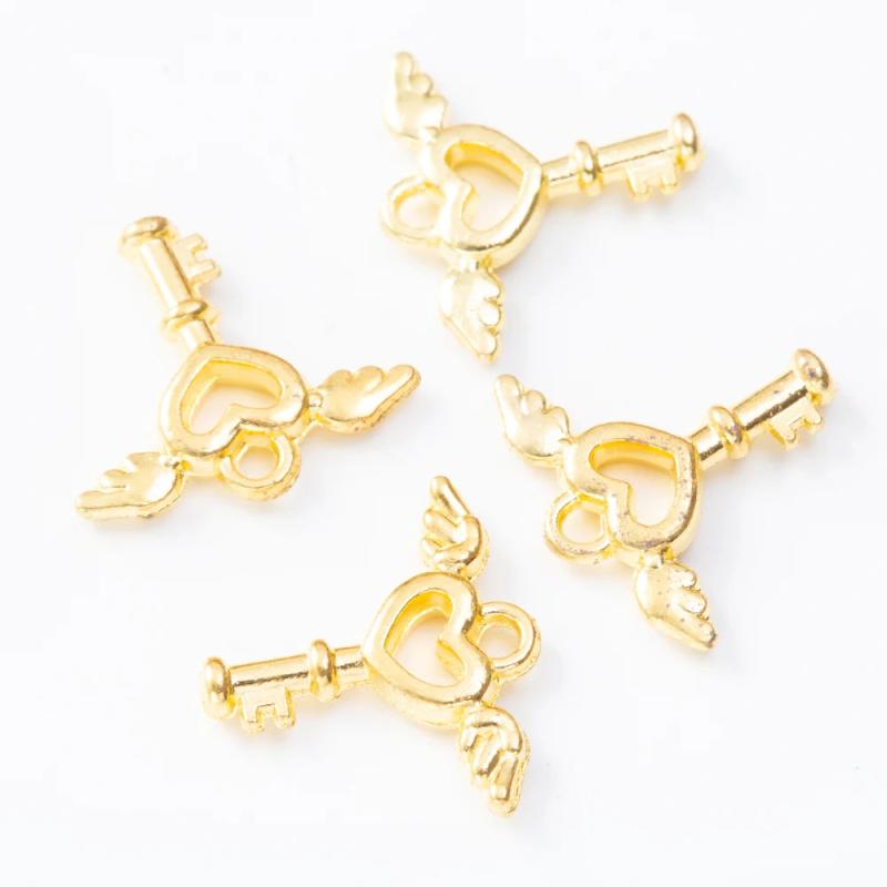 Retro Metal Zinc Alloy Love Lock Key Pendant for DIY Jewelry Making