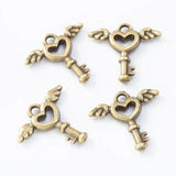 Retro Metal Zinc Alloy Love Lock Key Pendant for DIY Jewelry Making