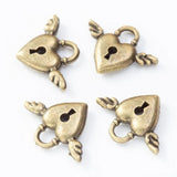 Retro Metal Zinc Alloy Love Lock Key Pendant for DIY Jewelry Making