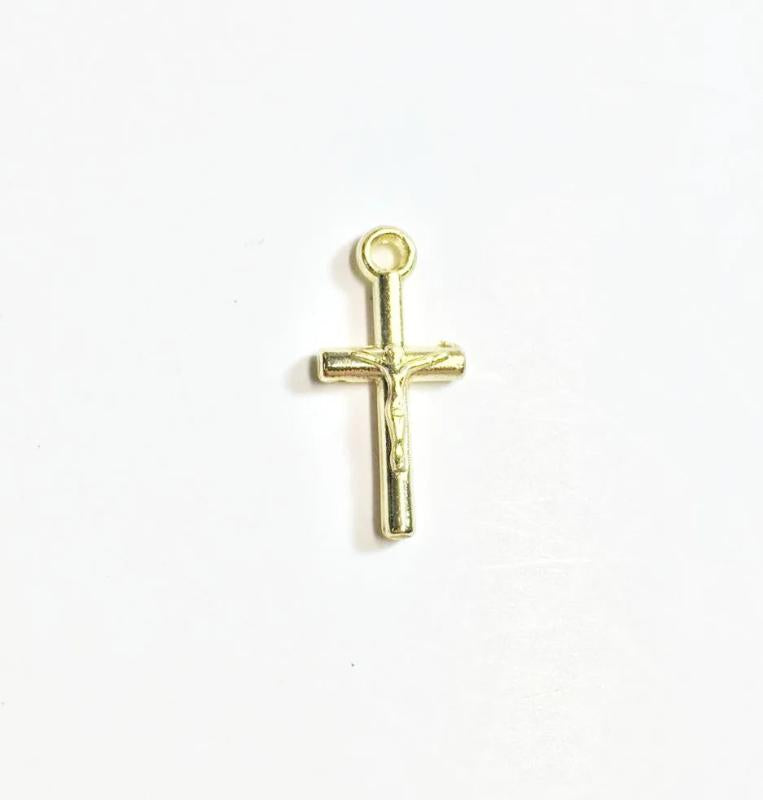 20pcs 15*9mm Cross Jesus Coin Charms Pendant, 2 Colors