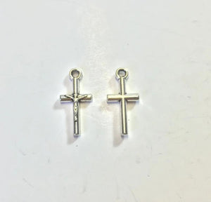 20pcs 15*9mm Cross Jesus Coin Charms Pendant, 2 Colors