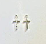 20pcs 15*9mm Cross Jesus Coin Charms Pendant, 2 Colors