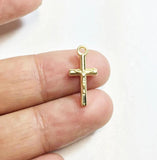 20pcs 15*9mm Cross Jesus Coin Charms Pendant, 2 Colors