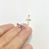 20pcs 15*9mm Cross Jesus Coin Charms Pendant, 2 Colors