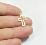 20pcs Cross Open Charms for DIY Jewelry, 2 Colors