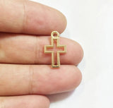 20pcs Cross Open Charms for DIY Jewelry, 2 Colors