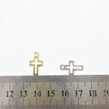 20pcs Cross Open Charms for DIY Jewelry, 2 Colors