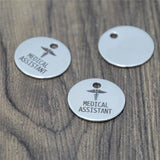 10pcs Medical Assistant Charm Caduceus Stainless Steel Pendant 20mm
