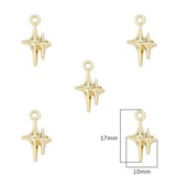 2Pcs Star Tulip Rose Alloy Charm Rhinestone Pendant DIY