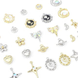 2Pcs Star Tulip Rose Alloy Charm Rhinestone Pendant DIY