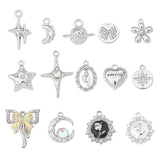2Pcs Star Tulip Rose Alloy Charm Rhinestone Pendant DIY