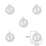 2Pcs Star Tulip Rose Alloy Charm Rhinestone Pendant DIY