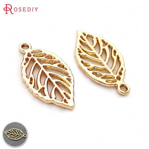 30PCS 27x14MM Bronze Leaves Charms DIY Jewelry Making Supplies