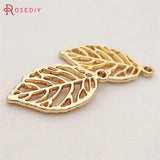 30PCS 27x14MM Bronze Leaves Charms DIY Jewelry Making Supplies
