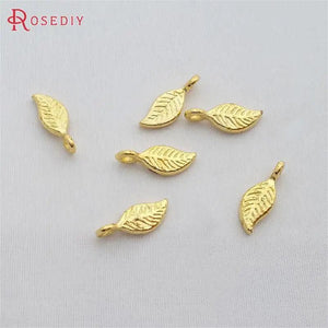 50PCS 11x5MM Zinc Alloy Tree Leaf Leaves Charms Pendants