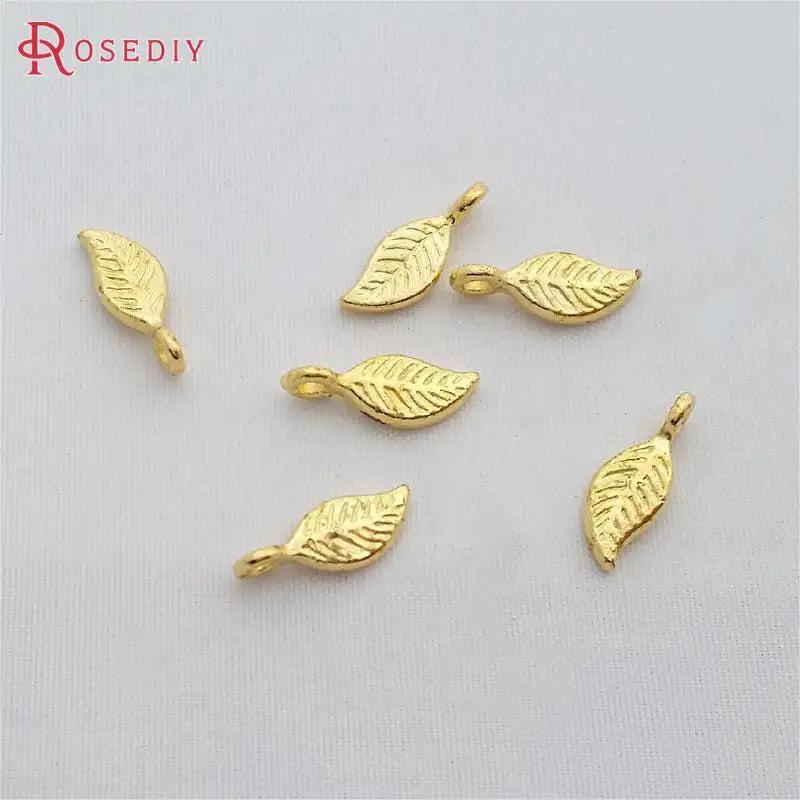 50PCS 11x5MM Zinc Alloy Tree Leaf Leaves Charms Pendants