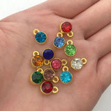 Rhinestone Birthstone Charm for DIY Jewelry Making