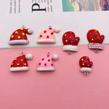 10pcs Christmas Hat Glove Charm Pendant Keychain Earring DIY