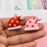 10pcs Christmas Hat Glove Charm Pendant Keychain Earring DIY