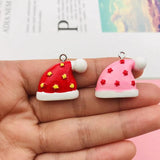 10pcs Christmas Hat Glove Charm Pendant Keychain Earring DIY