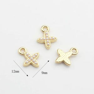 Star Zircon Pearl Charms Pendant 10pcs/lot DIY Necklace Jewelry Making