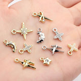 Star Zircon Pearl Charms Pendant 10pcs/lot DIY Necklace Jewelry Making