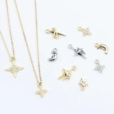 Star Zircon Pearl Charms Pendant 10pcs/lot DIY Necklace Jewelry Making