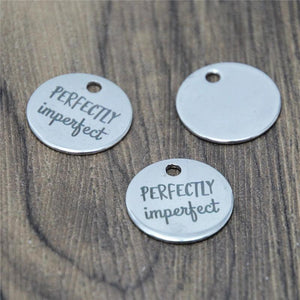 10pcs Perfectly Imperfect Stainless Steel Charm Pendant 20mm