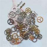 50PCS Mixed Steampunk Wheel Gear Pointer Charms Alloy Metal Vintage Pendant