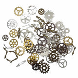 50PCS Mixed Steampunk Wheel Gear Pointer Charms Alloy Metal Vintage Pendant