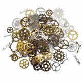 50PCS Mixed Steampunk Wheel Gear Pointer Charms Alloy Metal Vintage Pendant
