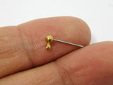 30pcs Ball Pad Earring Posts, Brass Stud Earrings, Raw Brass Findings