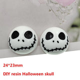 20pcs DIY Halloween Skull Resin Charms for Kids Hair Clothes Accessories