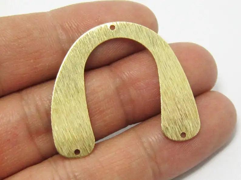 20pcs Brass Textured U Charms 35.5x31.5mm Earrings Findings -R708