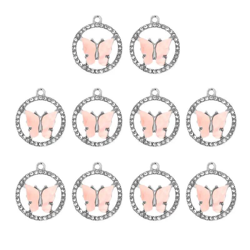 10Pcs Acrylic Butterfly Charms for DIY Earrings Necklaces